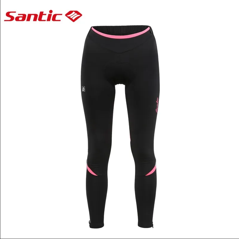 Santic женские брюки для велоспорта флисовые термостойкие прокладки длинные штаны Зимние 4D Подушка светоотражающие велосипедные штаны Ciclismo азиатские S-2X