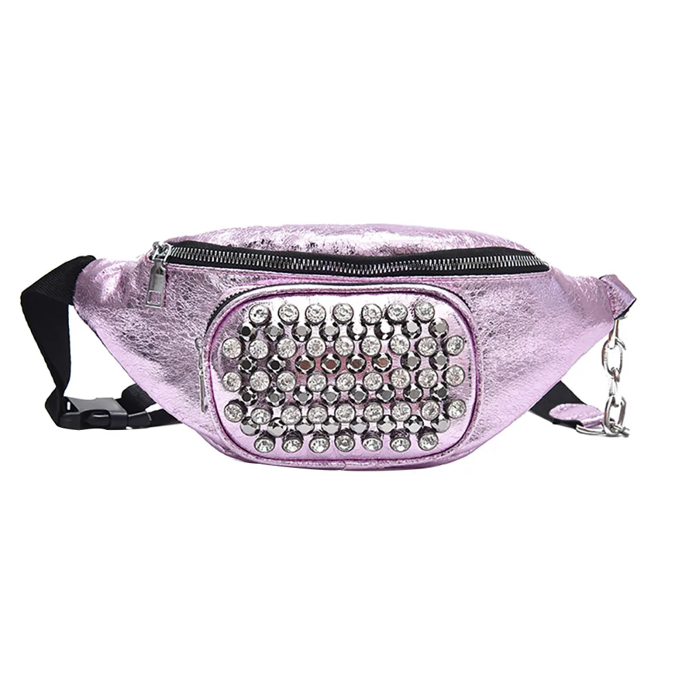 

Women Shoulder Pocket Bag Fashion Trend Wild Messenger Bag PU Women Waist Pouch Chest Bag Belt bag Waterproof #S