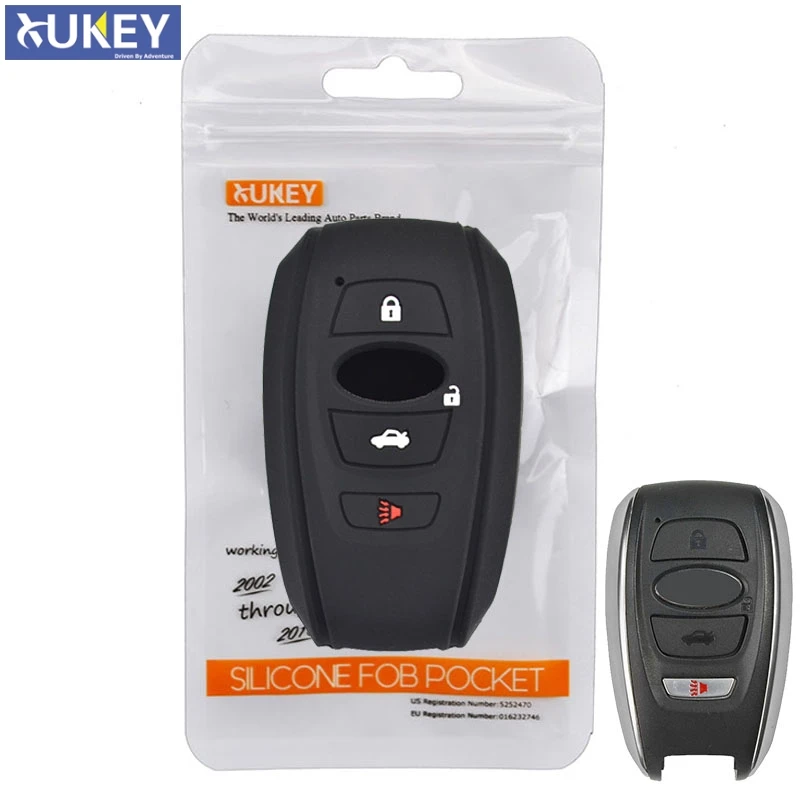 

For Subaru BRZ Forester Impreza STi WRX XV Crosstrek Legacy Outback 2015-2018 Silicone Remote Key Case Fob Shell Cover 4 Button