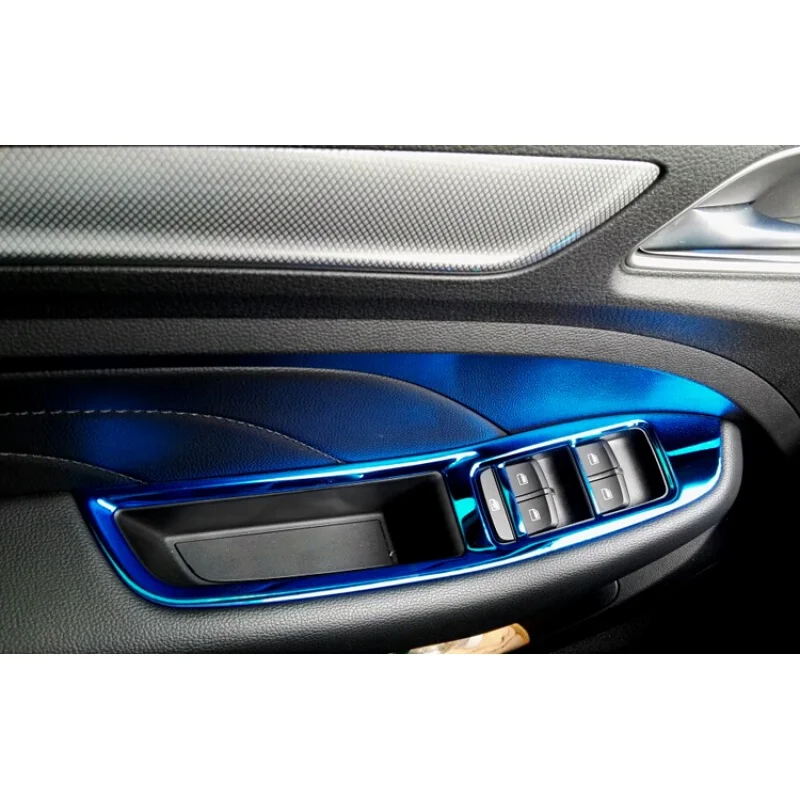 Нержавеющая сталь Синий/Матовый для MG ZS аксессуары LHD двери окна лифт кнопка наклейка рамка Крышка отделка Стайлинг 4 шт
