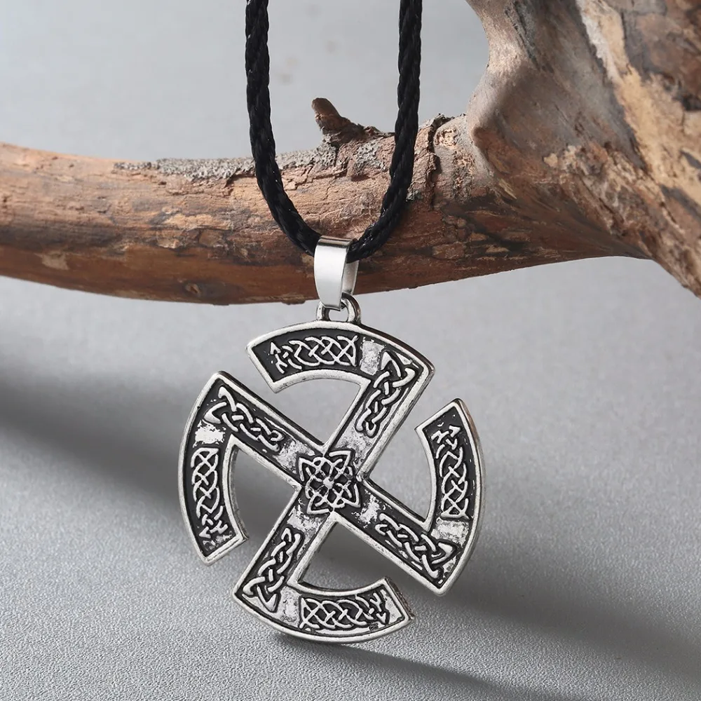 

CHENGXUN Russian Slavic Pendant Necklace Orthodox Eastern Church Necklace Men Religious Jewelry Talisman Gromovik Pendant