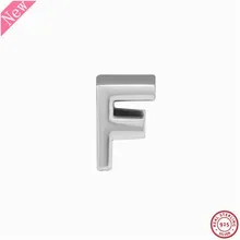 925 пробы серебряная буква F Charm бусы с тиснением сердца и точек DIY Fit Пандора Подвески для женщин ювелирных изделий LE017-F