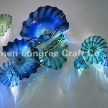 Ручные ремесла муранского стекла плиты дизайн океана серии синий выдувного стекла бра