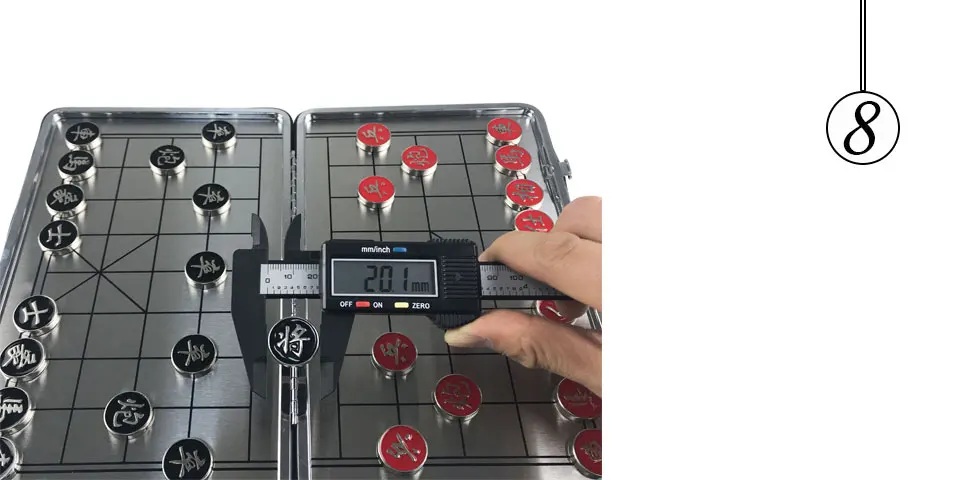 Easytoday Mini Chinese Chess Game Set Portable Magnetic Metal Chess Pieces Folding Metal Chessboard Pocket Game Little Gift (8)