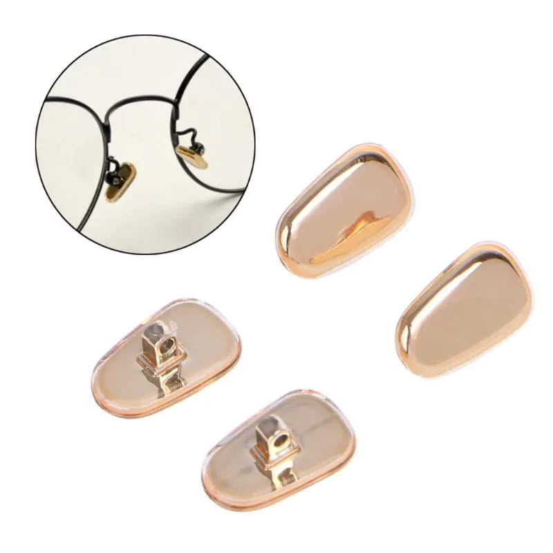 

2 Pairs/Lot Golden Silicone Glasses Anti Slip Nose Pads Comfortable Eyewear Accessories