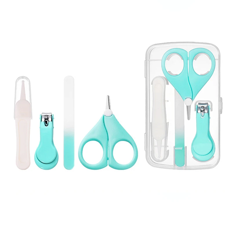 

4 Pcs Newborn Infant Kids Baby Nail Care set Manicure Nail Clippers Health Hygiene Kit 4 in1 Nails Care Cleaning Toils