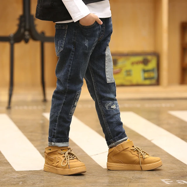 HE Hello Enjoy Boys Pants Trousers Children Jeans Boys Kids Spring Autumn 2018 Teenage Boys Jeans denim Patchwork Skinny 12 year 3