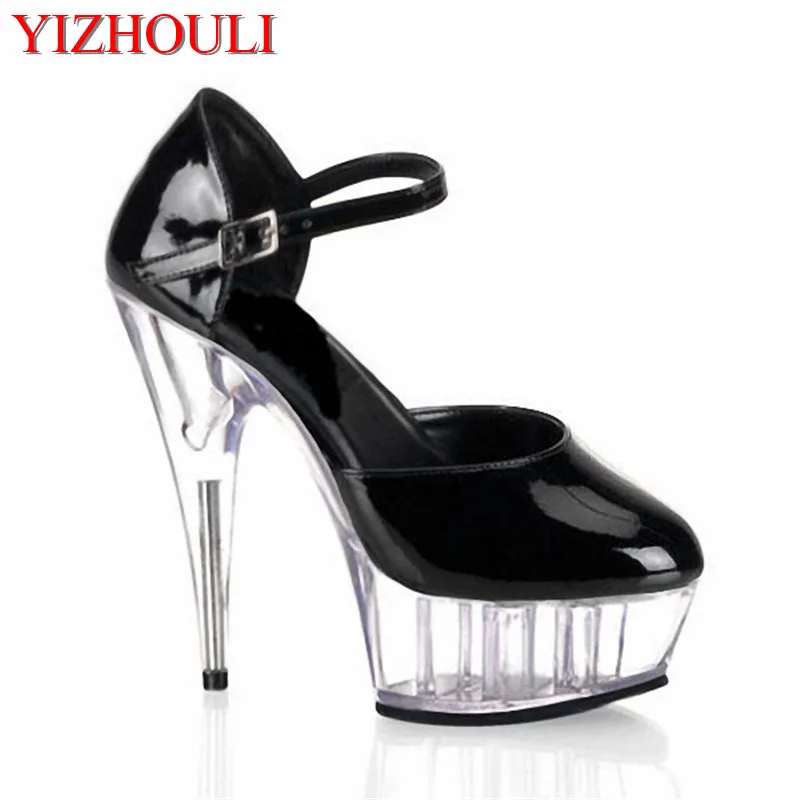 Mujeres estrella La zapatos Dance 15 Cm De Suela Talón Boda Zapatos Negro Clásicos Plataformas Pole Clara Alto performance Del Modelo 7rq7B