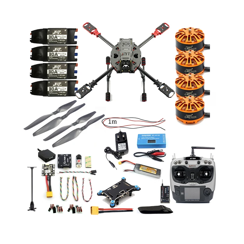 Квадрокоптер JMT 2 4 ГГц 4-Aixs Радиоуправляемый Дрон 630 мм рамка Комплект MINI PIX + GPS AT9S TX