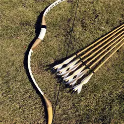 Традиционный ручной лук начального уровня + 6 деревянные стрелка стрельба из лука охота