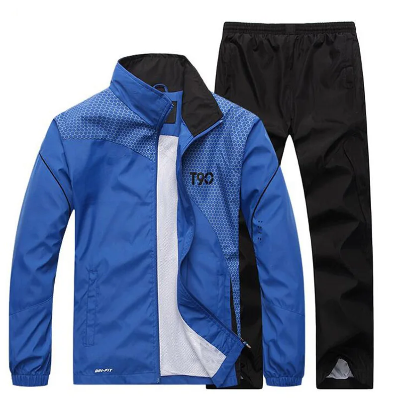 

Plus Size Men Quick Dry Sports Suits Loose Print Tracksuits Mens Spring Autumn Fitness Running suits Set Warm Jogging Tracksuit