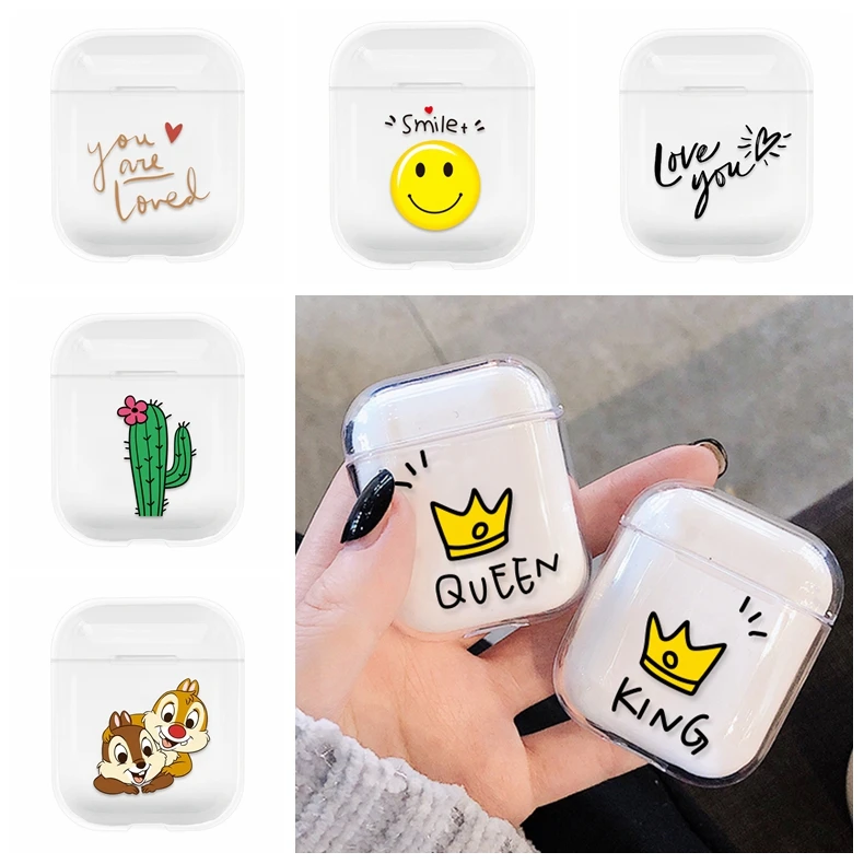 Cases For font b Airpods b font Cute Lovely Heart Painted Transparent Hard PC Cases For