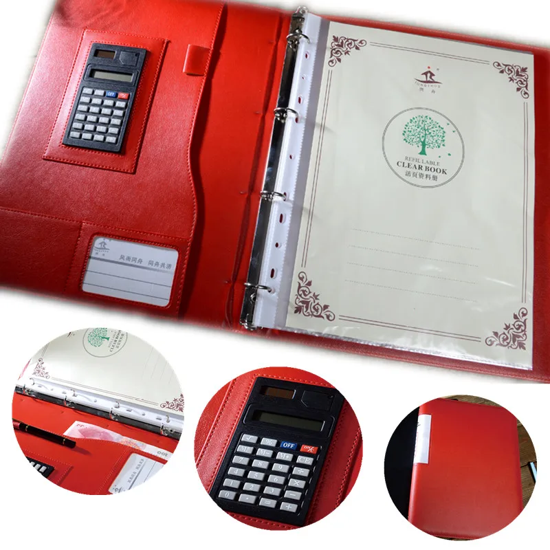 Professional Padfolio Leather Portfolio Folder with Ring Binders