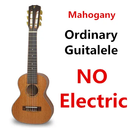 Guitalele Top Solid Acoustic Electric 28 Inch Mini Guitar 6 StringUkulele Ukelele Guitarra Mahogany Acacia Picea Asperata Acacia - Цвет: Mahogany ordinary