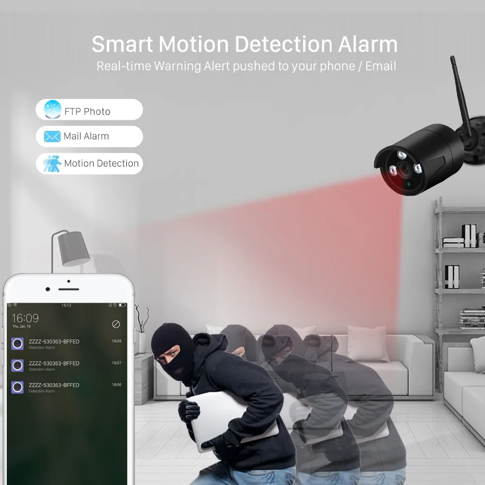 Анбикс HD 2.0MP IP камера Wi Fi Открытый водонепроницаемый видеонаблюдения встроенный