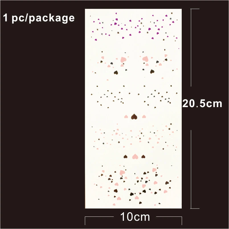FT1804 розовый, фиолетовый металлик рассеянный в форме сердца блеск веснушки макияж татуировки стикер для украшения тела