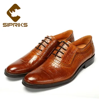 

Sipriks Mens Genuine Leather Oxfords Dress Shoes Big Size 37-48 Suits Men Shoes Elegant Business Office Work Flats European Shoe