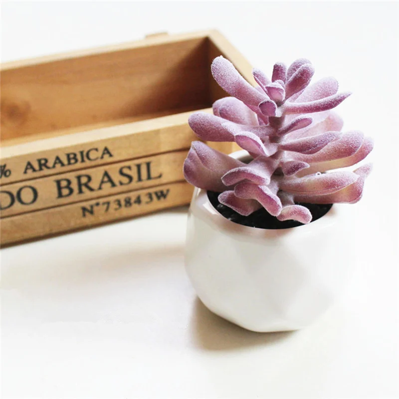 JAROWN Artificial Succulent Plant Bonsai Simulation Plastic Flower Wedding Home Room Desktop Placement Shop Window Display Decor (20)