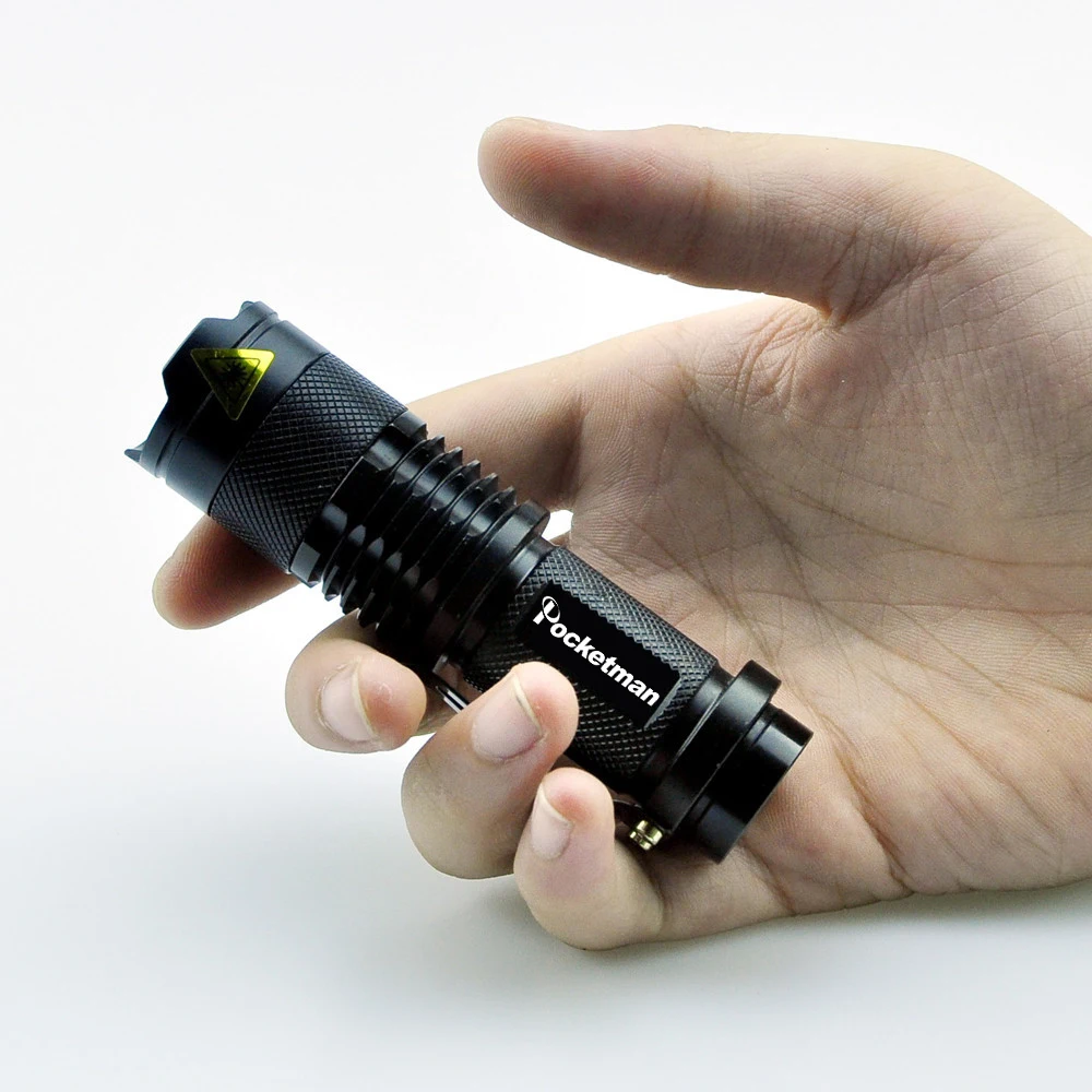 Pocketman Портативный Горячий нескользящий высококачественный Мини Черный Водонепроницаемый светодиодный фонарик 3 режима масштабируемый светодиодный фонарь penlight Z95