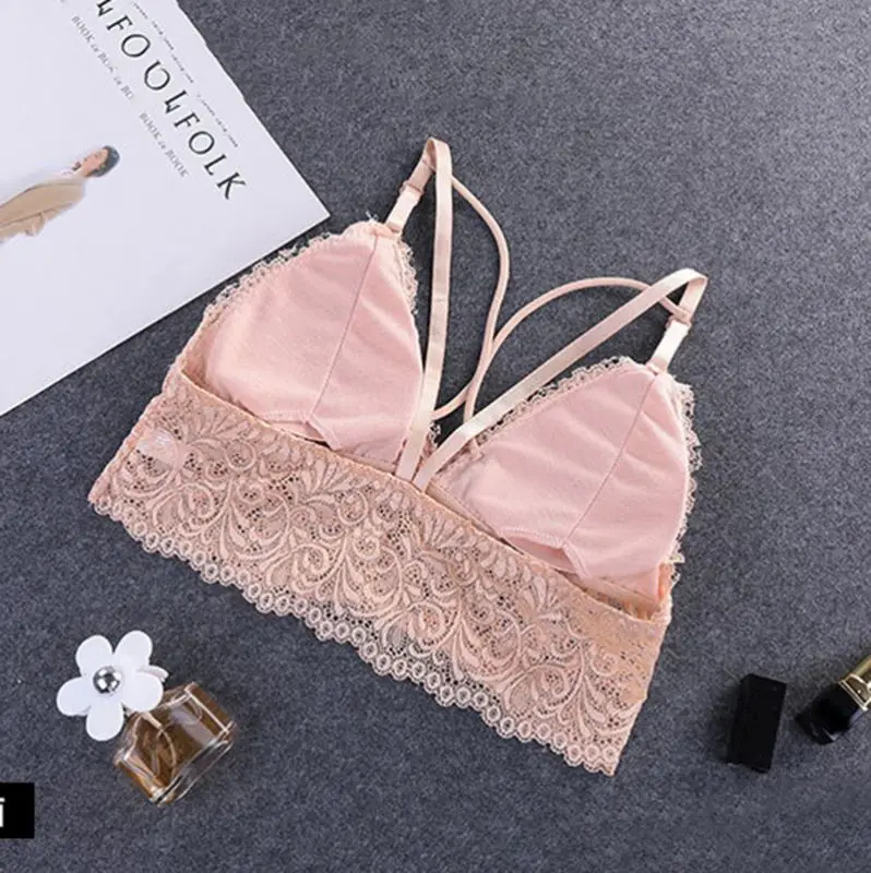 Для женщин женские Strappy Мягкий Тонкий Бюстгальтер Bralet Мягкий Бюстгальтер Растениеводство Топы