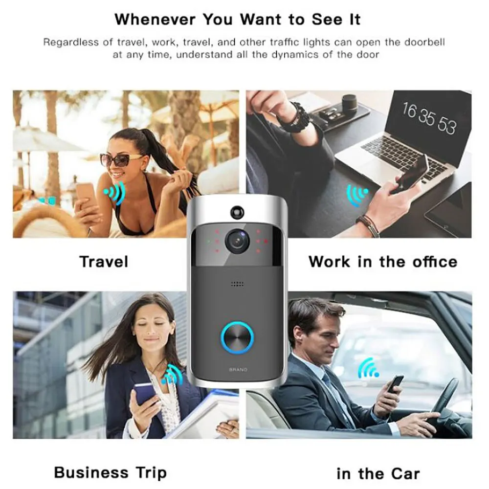 WIFI Camera Doorbell 2 batteries Smart IP Camera Motion Detection Night Vision Two-way Audio Home Security Camera Doorbell D001