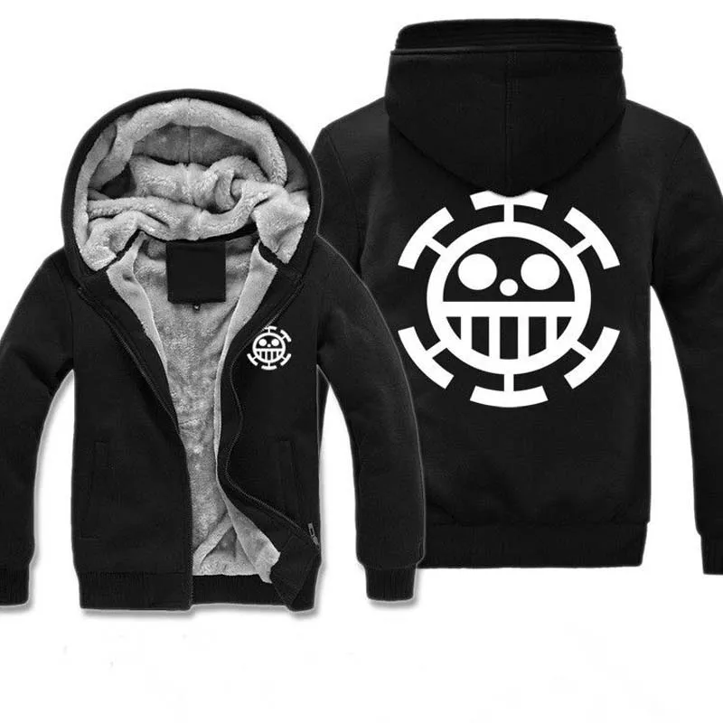 

2018. One Piece Trafalgar Law Cosplay Costume JAnime One Piece M D Luffy Cosplay Sweatshirt Chopper 3D Print Thicken Zipper coat