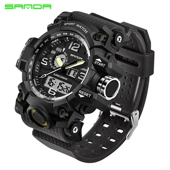 

2019 Men Women Digital Watch Multi Function 30M Water Resistant Sport Watch LED Back Light Luminous Dual Display Wristwatch