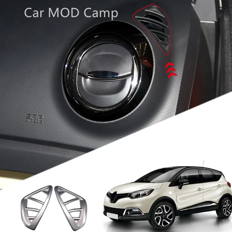 

For Renault Captur Kaptur Samsung QM3 2013-2018 ABS Matte Interior Upper Air Vent Outlet Cover Decoration Trim 2pcs Car Styling!