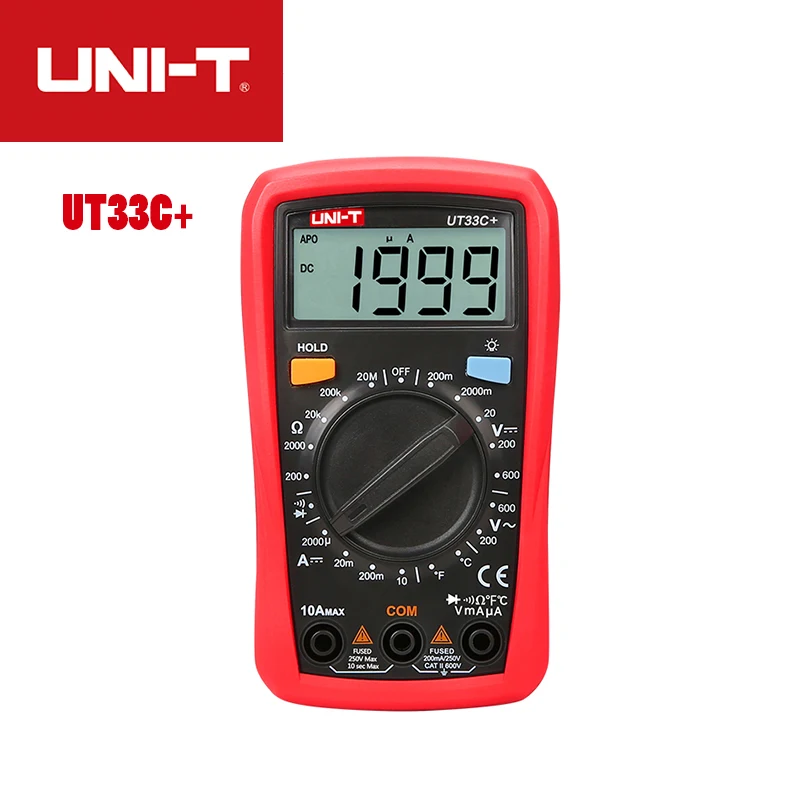 UNI-T UT33A+/UT33B+/UT33C+/UT33D+ Цифровые мультиметры, профессиональный электрический ручной амперметр, мультитестер с подсветкой