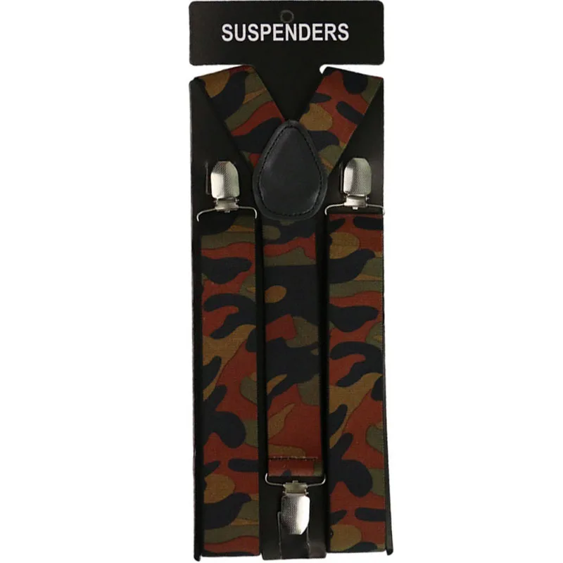 Новинка 3,5 см широкие винтажные мужские военные камуфляжные подтяжки мужские подтяжки уличные ремни-подтяжки