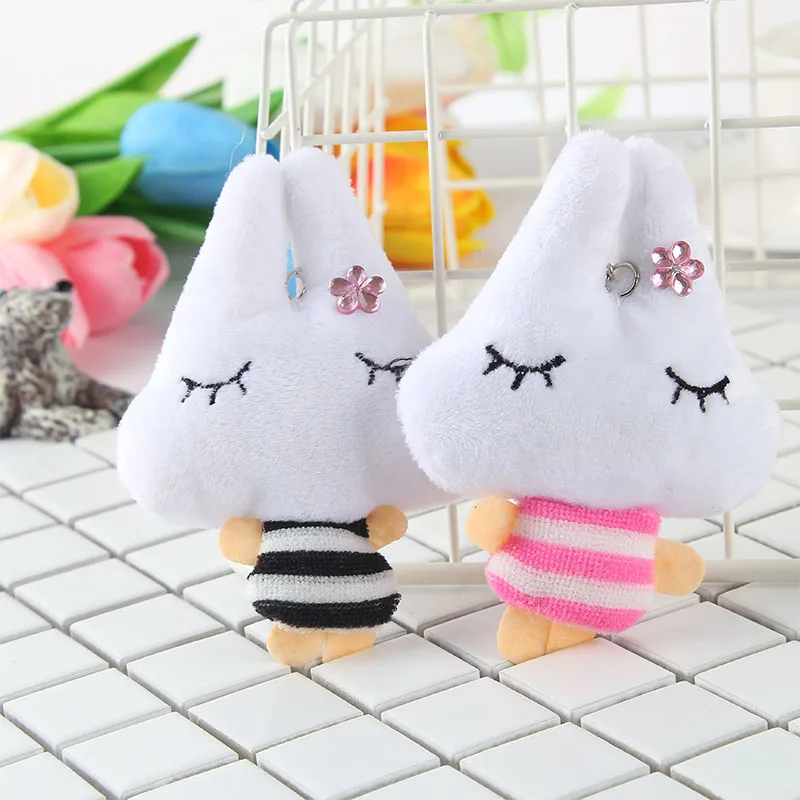 

Baby Doll KeyChain Key Cover Accessary Bag Charm Cute Cartoon Mini Plush Rabbit Stuffed Baby Born Doll Appease Doll Girls Gifts