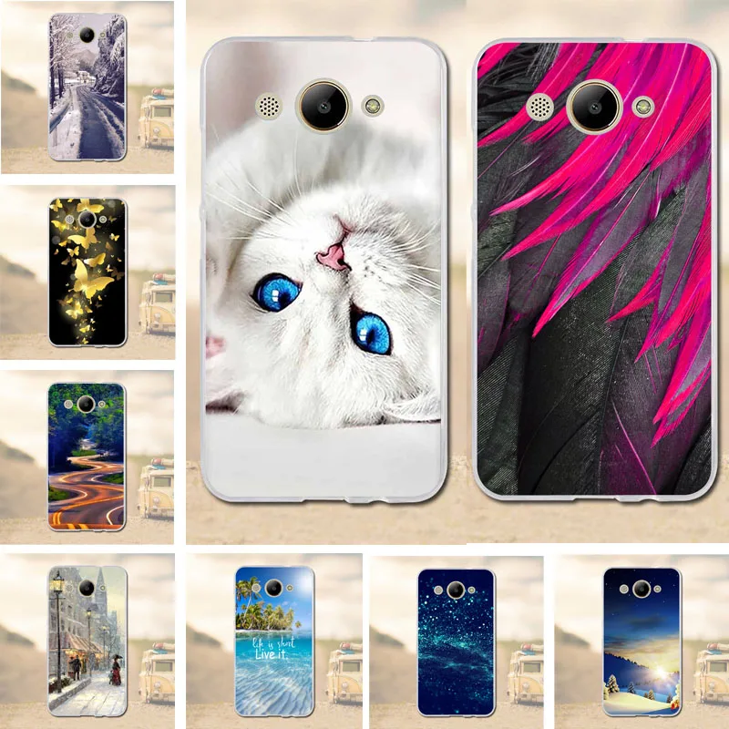 

For Huawei Y3 2017 Case Animal Painting Soft TPU Silicon Phone Protective Cover For Huawei Y3 2017 Phone Bag CRO-L22 Fundas