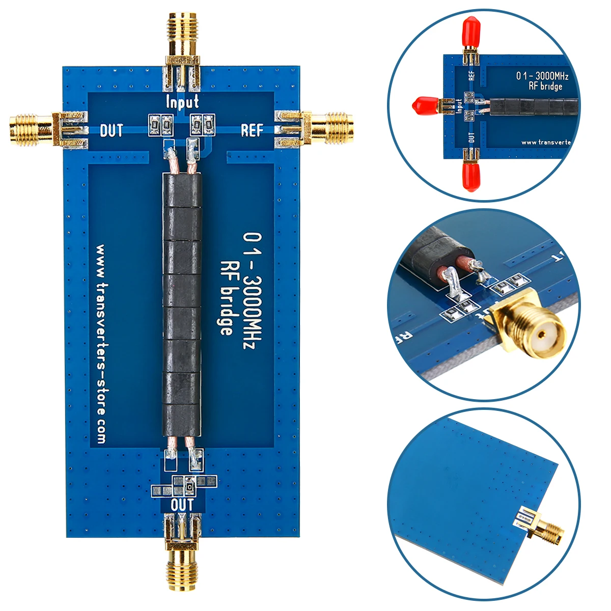 

0.1-3000 MHZ Return Loss Bridge RF SWR Reflection Bridge Antenna Analyzer VHF VSWR Return Loss for Testing Tools 45*90mm
