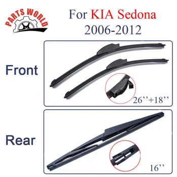 

Group Silicone Rubber Front And Rear Wiper Blades For KIA Sedona 2006-2012,Windscreen Wipers Car Accessories