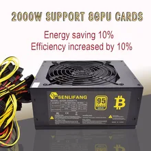 Asic bitcoin new Gold power 2000W PLUS BTC power supply ATX Mining Machine supports 8 font