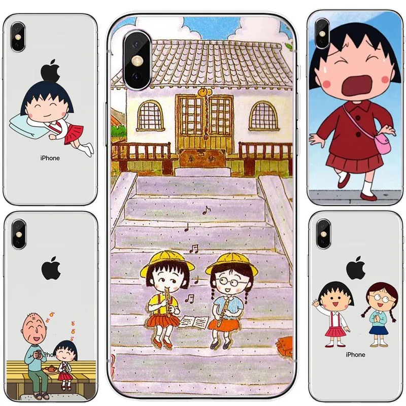 Рельефный чехол для iphone 6 6s 7 8 Plus X Xs Max XR мягкий Sakura Momoko Chibi Maruko Chan гибкий ТПУ