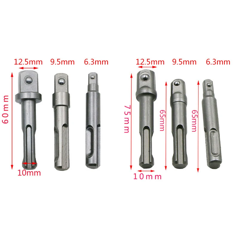 3 шт. гнездо SDS Набор отверток адаптер сверла 3/8 1/4 1/" шестигранный хвостовик конвертер Ударная дрель молоток адаптер инструменты