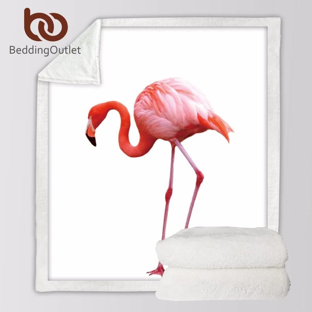 

BeddingOutlet Girly Velvet Plush Ultra Soft Throw Blanket Adorable Flamingo Pattern Sherpa Throw Blanket Animal Printed Washable
