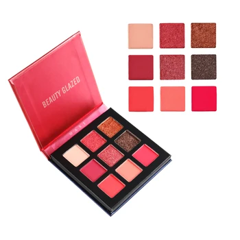 

Beauty Glazed 9 Color Makeup Eye Shadow Palette Easy to wear Shimmer Glitter Eyeshadow Palete Hudas High Pigments Shadow Sombras