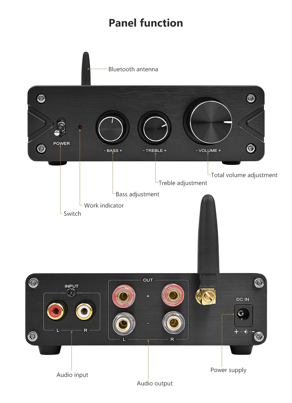 AIYIMA Bluetooth 5,0 TPA3116 цифровой аудио усилитель 100 Вт* 2 HiFi стерео класса D усилитель мощности с PCM5102 декодирование ЦАП