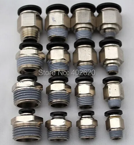 

free shippng 10pcs/lots PC3/16-N01 3/16mm tube, NPT1/8 thread Pneumatic fittings, plastic material, one touch in connectors