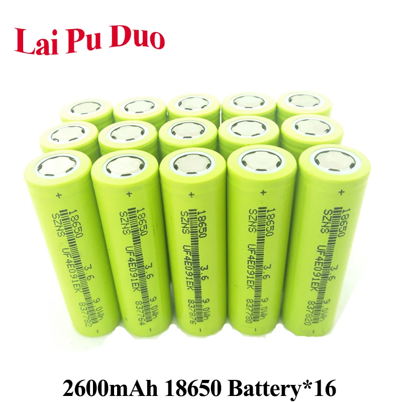 3.6V 2600mAh Li ion 18650 Battery Rechargeable Batteries Accumulator
