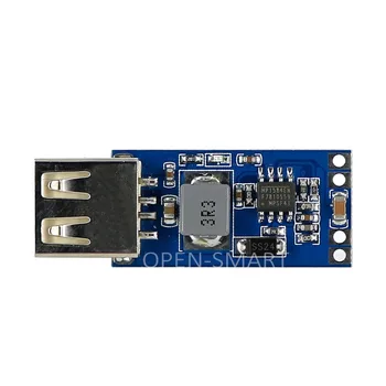 

OPEN-SMART Mini DC 7.5~28V to USB Socket DC 5V Step-down Buck Converter Power Supply Module - Blue + Silver