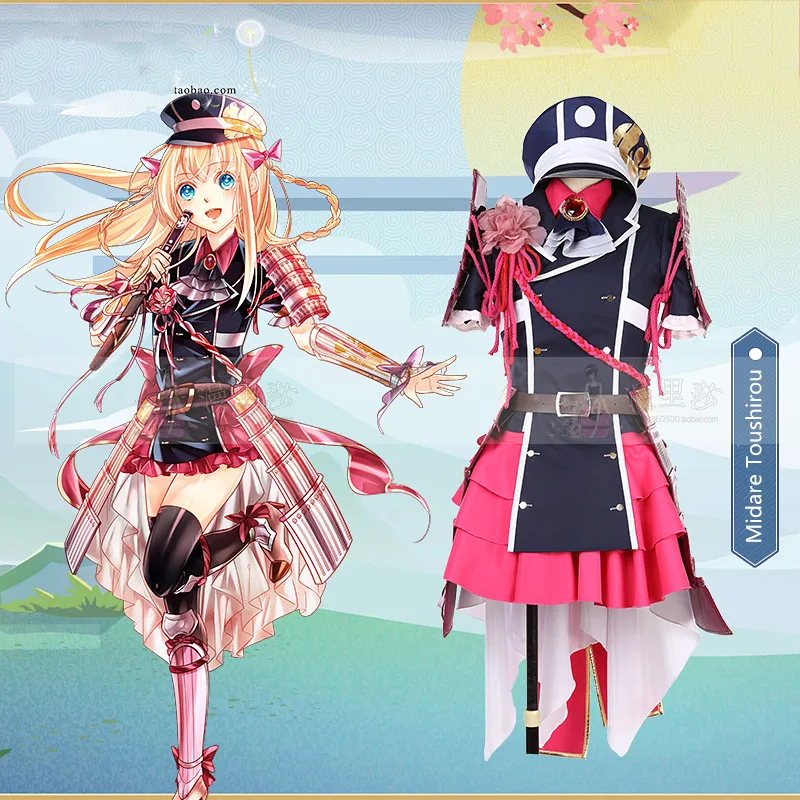 Touken Ranbu Online Kostuum Midare Toushirou Mooie Lolita Dress Uniform Cosplay Kostuum Halloween Pak Touken Ranbu Online Kostuum Midare Toushirou Mooie Lolita Dress Uniform Cosplay Kostuum Halloween Pak