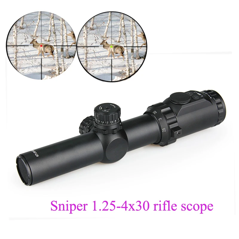 

Tactical 1.25-4x30 riflescopes sniper scope optic sight red/green illuminated + free killflash + free scope mount gz10254