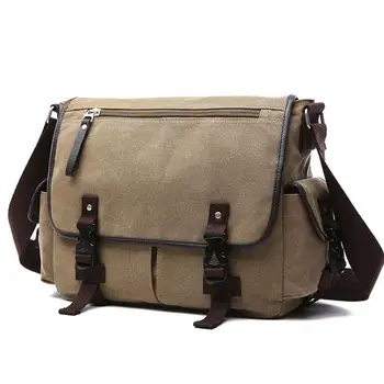 

070517 new hot popular man canvas flap bag Satchels shoulder bag
