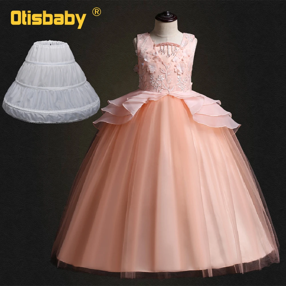

Girls Lace Flower Princess Dresses Toddler Kids Girl Eleghant Wedding Dress Formal 11 12 13 Year Old Ruffle Gowns for Children