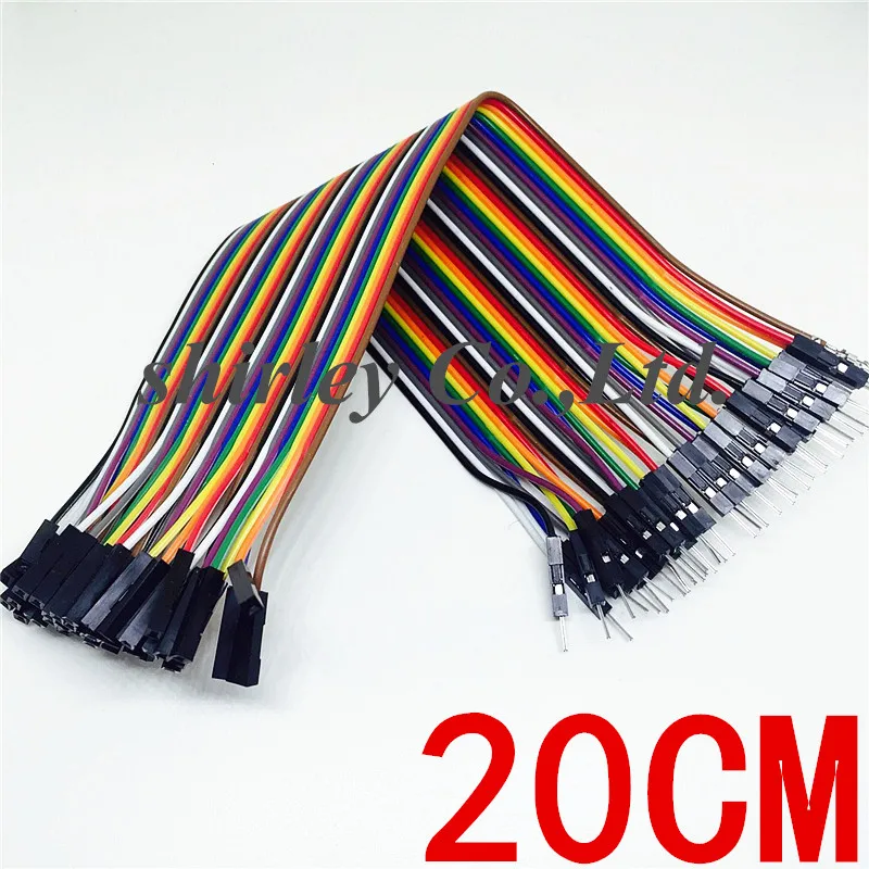 Connecteur Dupont 40 Broches Fractionnable 7.5" - Mâle/femelle - Pour Câbles Cavalier Arduino, Raspberry