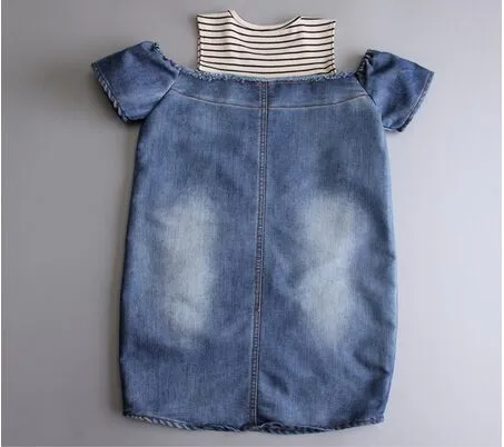 Джинсовое летнее платье для маленьких девочек повседневное хлопковое платье для девочек летнее платье для маленьких девочек джинсы с узором детские вещи для девочек