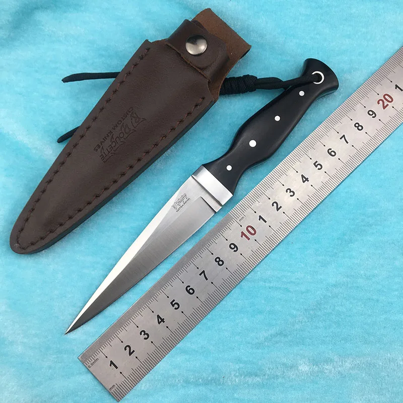 

LEMIFSHE L01 fixed blade knife 440C steel ebony handle outdoor hunting kitchen fruit knife EDC tool